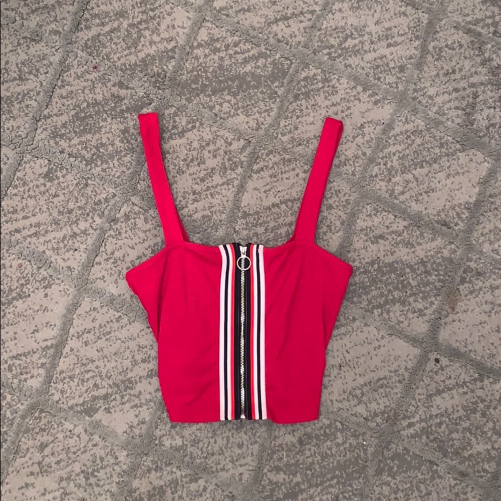 ⭐️Stripped ZIP-UP Crop ⭐️(NWOT)